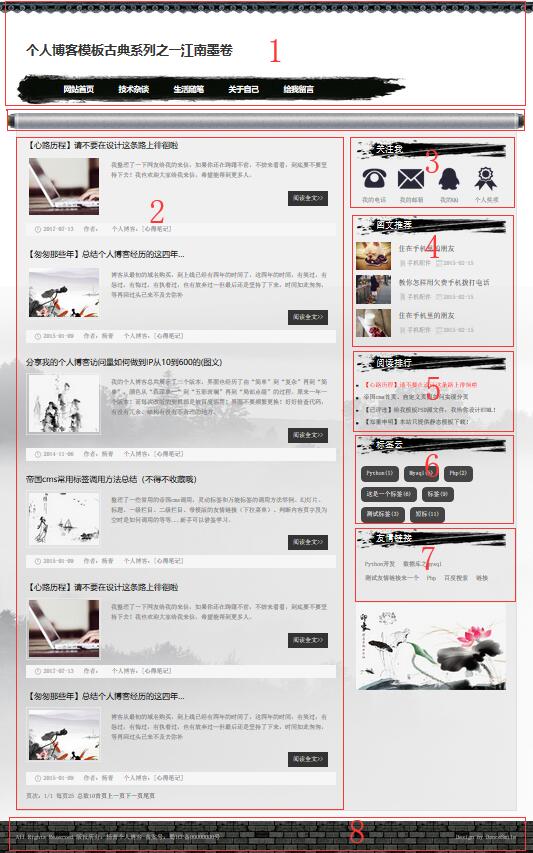 【编程开发】Django个人博客开发（四）前端模板及静态页面设计